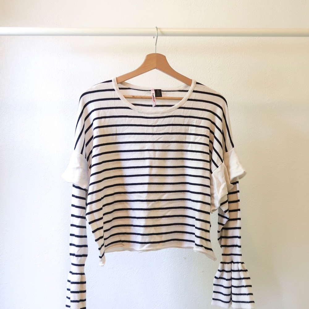 Ruffled Sleeve Sweater